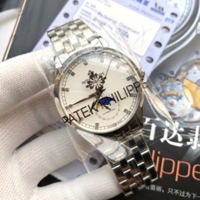 PATEK PHILIPPE Calatrava Moon Phase  Men ETA2824-2 Movement White 41mm Watch